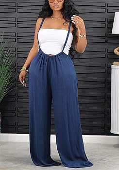 【ひょに様】Suspenders Highwaist Pants High Waist Wide Leg Suspenders Pants | Vivian Seven